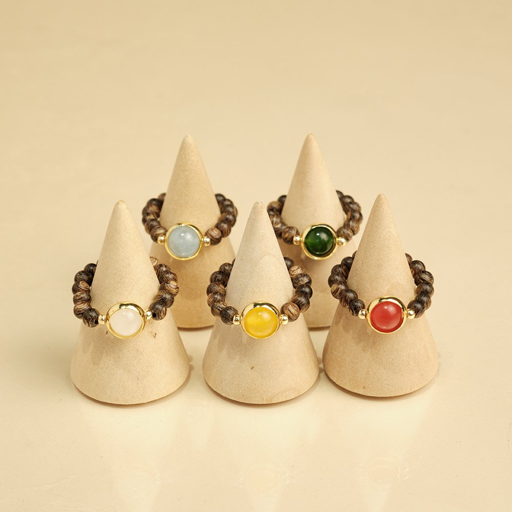 Nhẫn Trầm Hương, Trầm Sánh Ghép, Hạt 3li - Copy 1